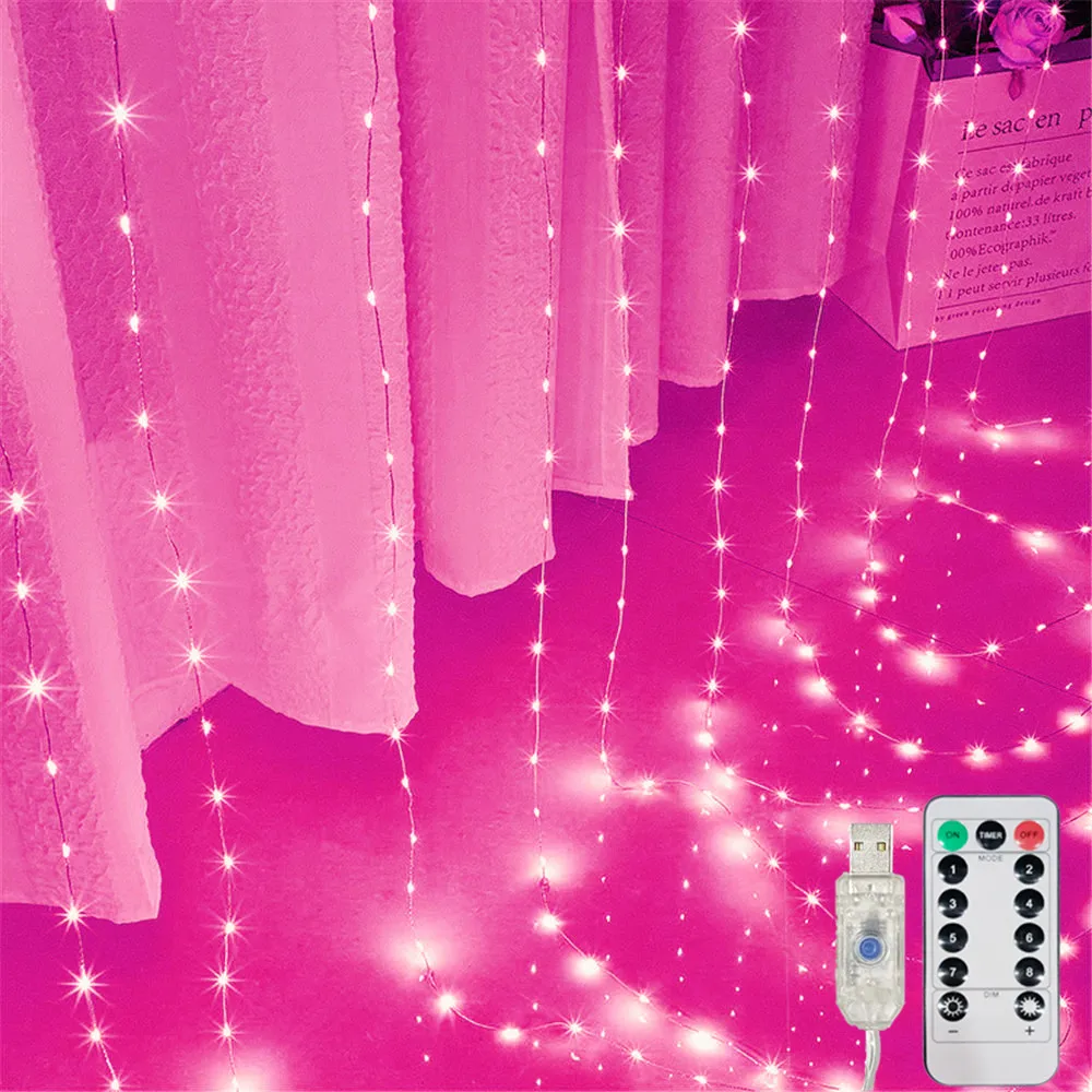 

Светодиодная гирлянда-занавес USB 3/6 м, ледяные струи, для декора свадеб, вечеринок, дома, сада, Дня святого Валентина