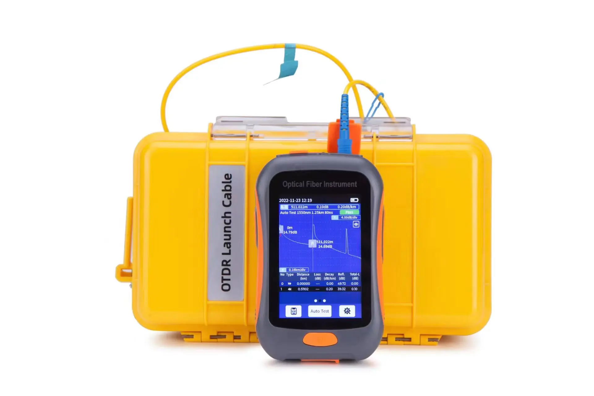 Nk2800 mini refletômetro de domínio de tempo óptico mini otdr 3.5 polegadas toque lcd 1550nm comprimento de onda 80km faixa