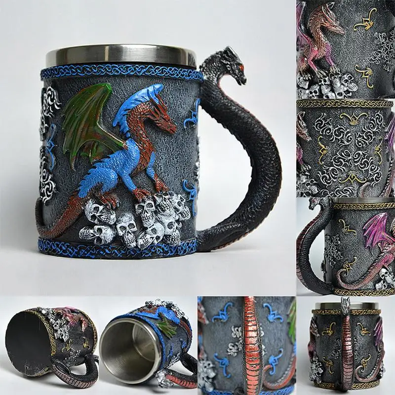 Dragon Cup 3D Dragon Cup Camping Mug Home Decor Themed Parties Supplies Medieval Tableware for Coffee Tea Milk Beverage