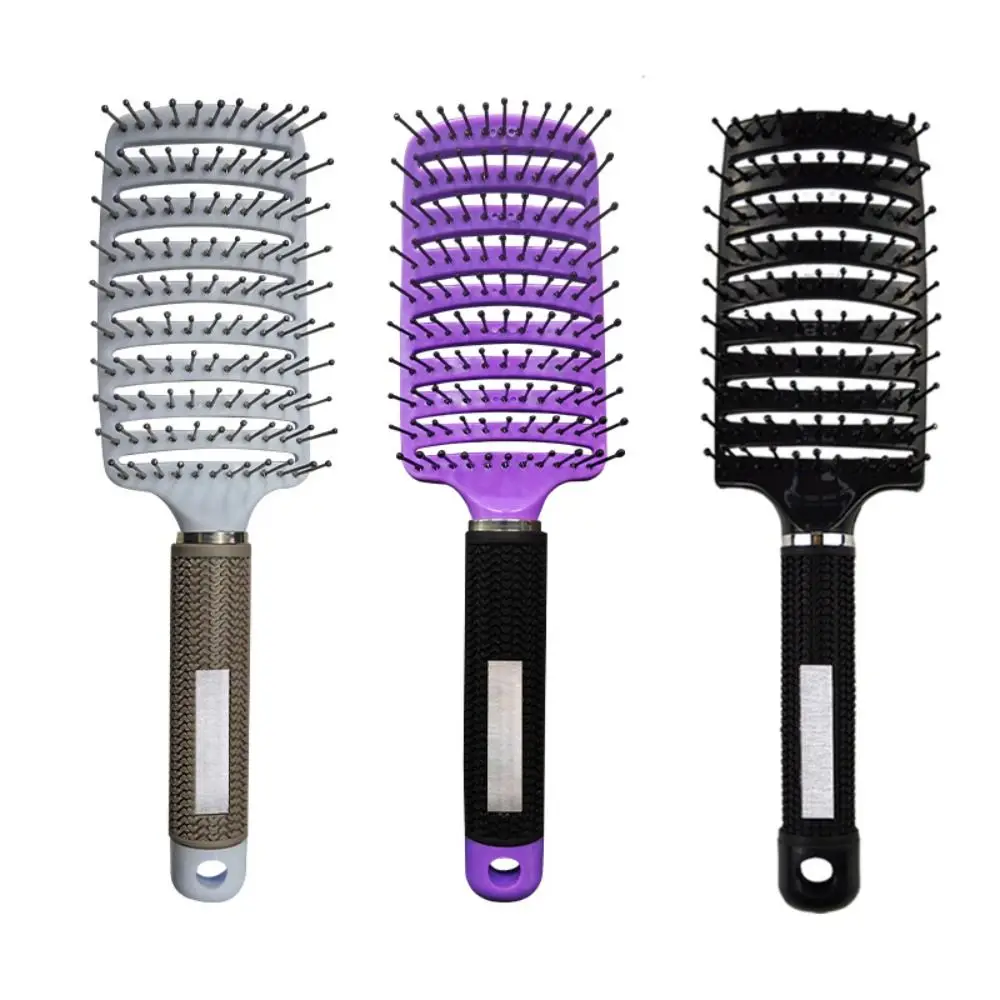 Plastic Scalp Hair Brush Curved Wide Tooth Massager Brush Black White Red Purple Anti-static Hairdressing Styling Tools