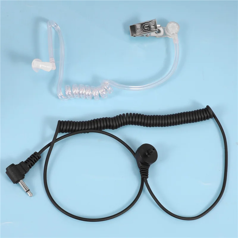 20X RHF 617-1N 3.5Mm RECEIVER/LISTEN ONLY Surveillance Headset Earpiece With Clear Acoustic Coil Tube Earbud Audio Kit-TCES