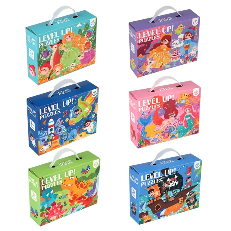 

60PCS paper Custom Montessori cartoon puzzle puzzle creative toys puzzle set for kids boys and girls