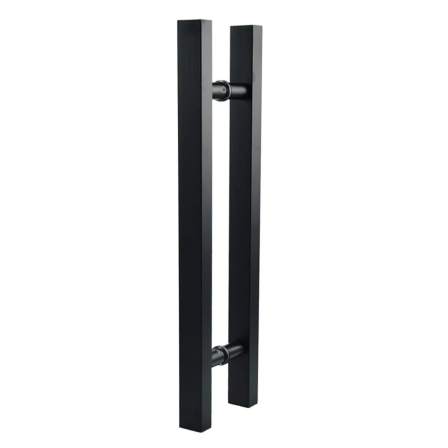 Matte Black Stainless Steel Glass / Wooden Door Handle