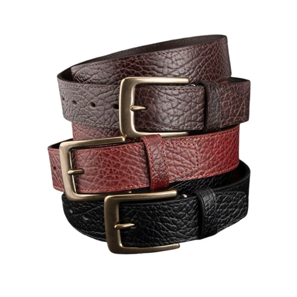 

Новый винтажный мужской кожаный ремень, деловые пригородные универсальные брюки, ремни с пряжкой для мужчин, роскошный дизайнерский бренд