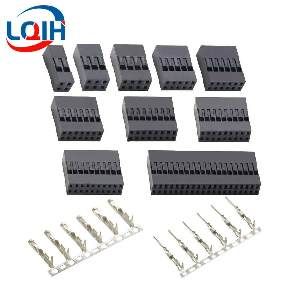 TJC8 Dupont Plastic Shell Plug 2.54mm Double Row Dupont Connector 2*2P/3P/4P/5P/6P/7P/8P/9P/10P/20P Obudowa Jump Line Shell