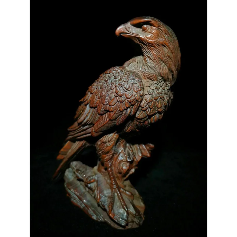 collectable old Japanese boxwood hand carved eagle Figure statue netsuke gift