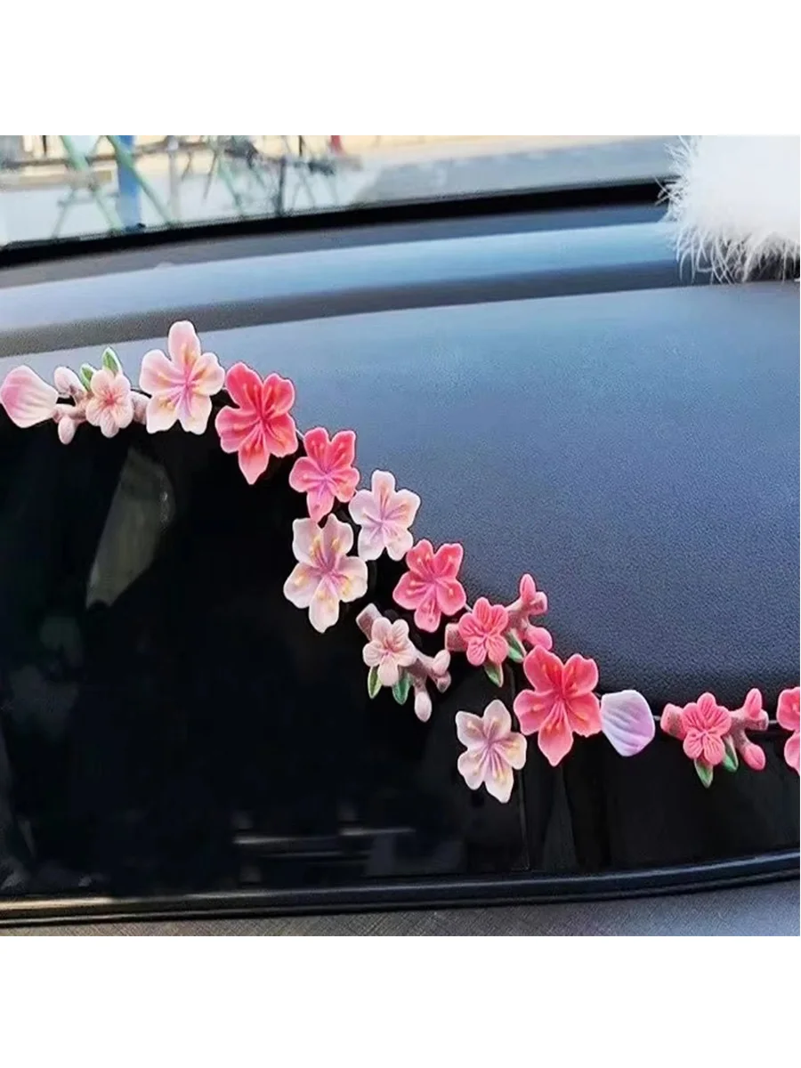 3D Float Kirschblüten-Blumen-Autodekorationen, DIY-Harzaufkleber, modische Ornamente für die Rückseite des Autos, passend für Autos, Elektrofahrzeuge – Detail 1