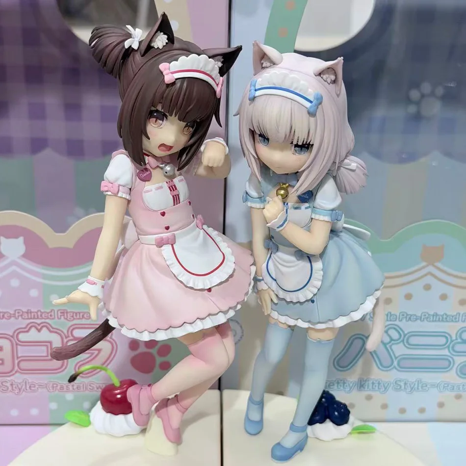 18CM Figurka Anime NEKOPARA Chocola i Vanilla Śliczny Stojak Model Animacji Zabawki Prezenty Kolekcja Dekoracja Ozdoby PVC 4.3