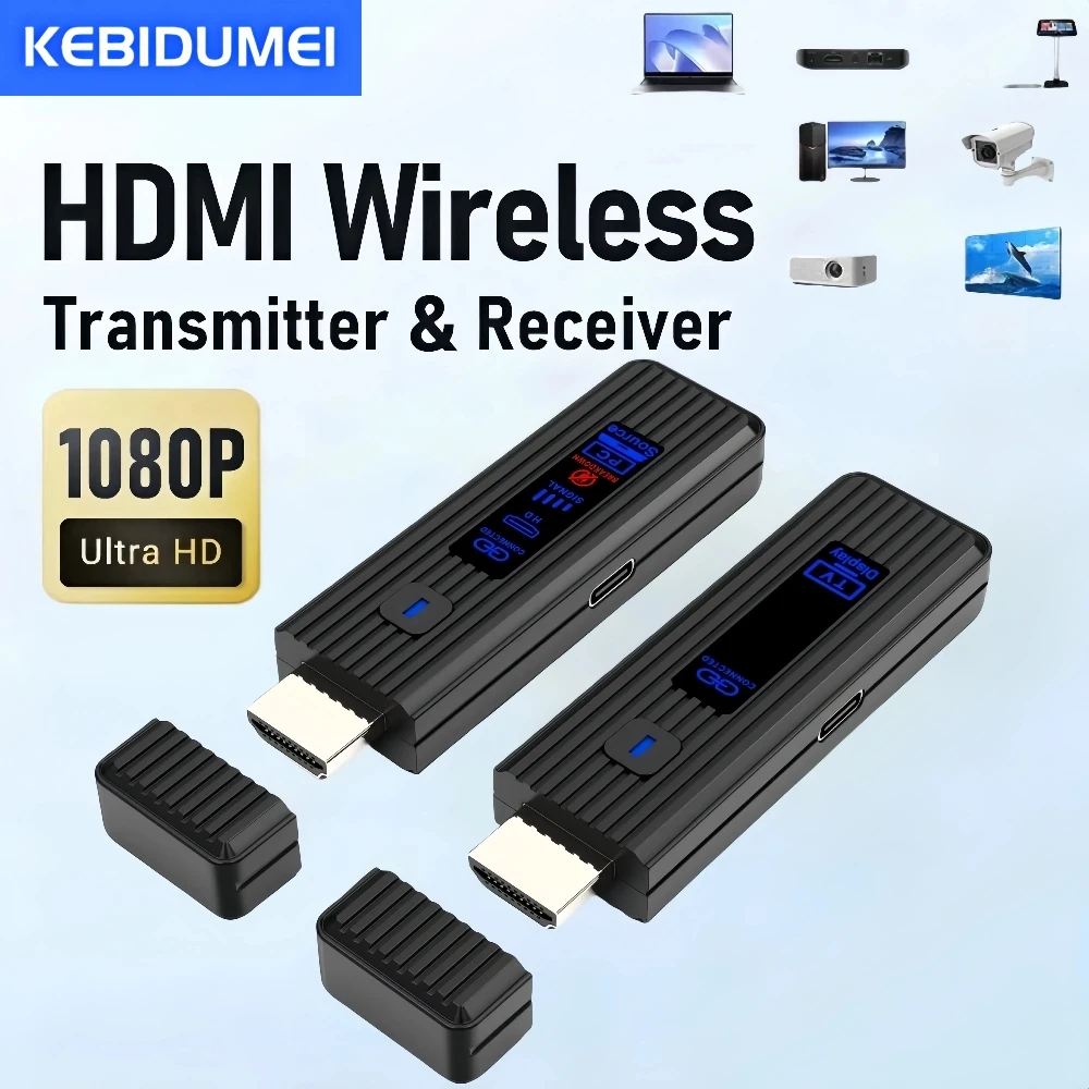 

50M 1080P@60Hz HDMI Wireless Video Audio Transmitter Receiver Extender Wireless Display Adapter From PC to Projector & Monitor
