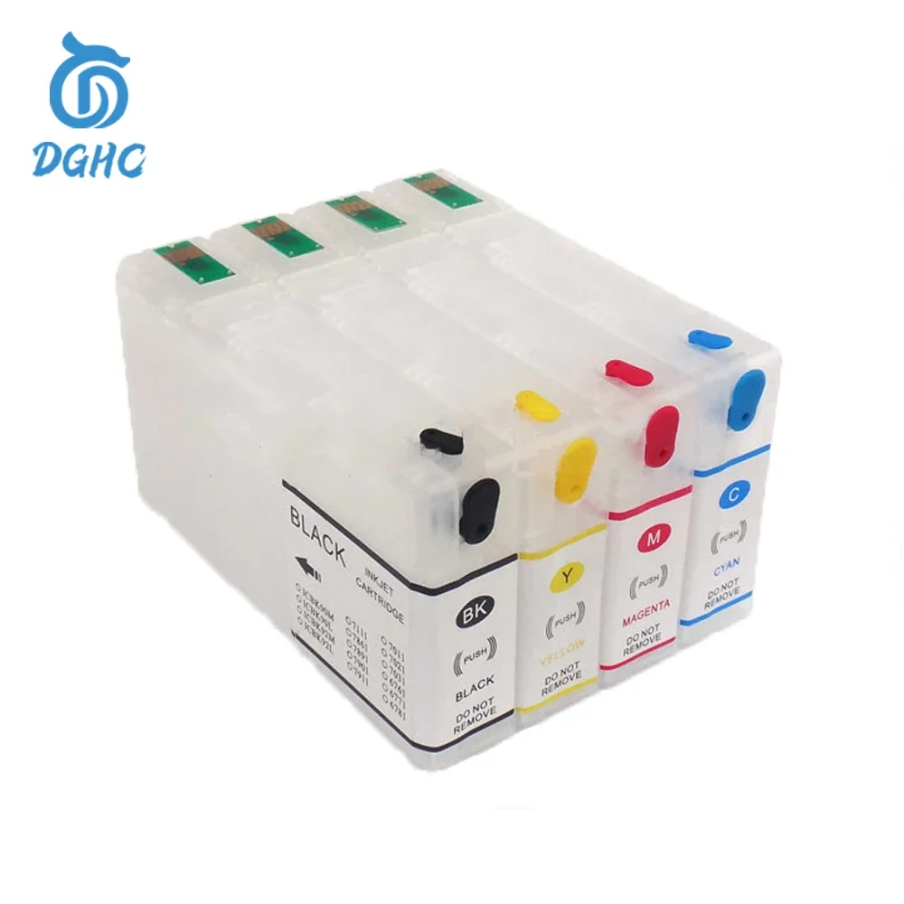 4Colors/set Refillable ink cartridge with chip for Epson WF-4630 WF-4640 WF-5110 WF-5190 WF-5620 WF-5690 printer T7861-T7864