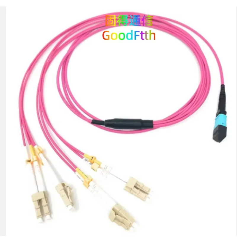 8Core Harness Cable Fiber Patch Cord MPO(F)-4DLC OM4 8 Core Female MPO-LC GoodFtth