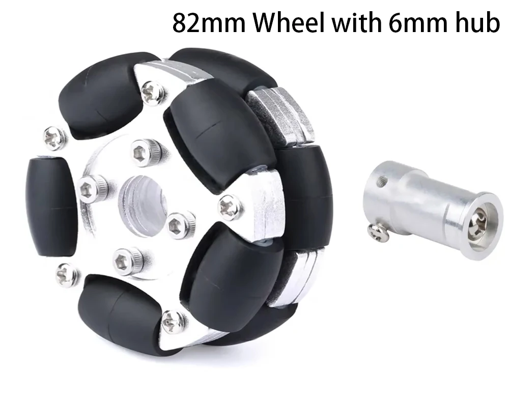 15KG Belasting 82mm Omnidirectioneel Wiel Compatibel 4/5/6/8mm Hub Metalen Fulai Wiel Omni Robot Ros Platform Omnidirectionele Beweging