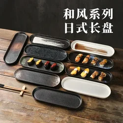 Japanese ceramic plates, rectangular western food plates, oval long plates, baking  tableware, sushi