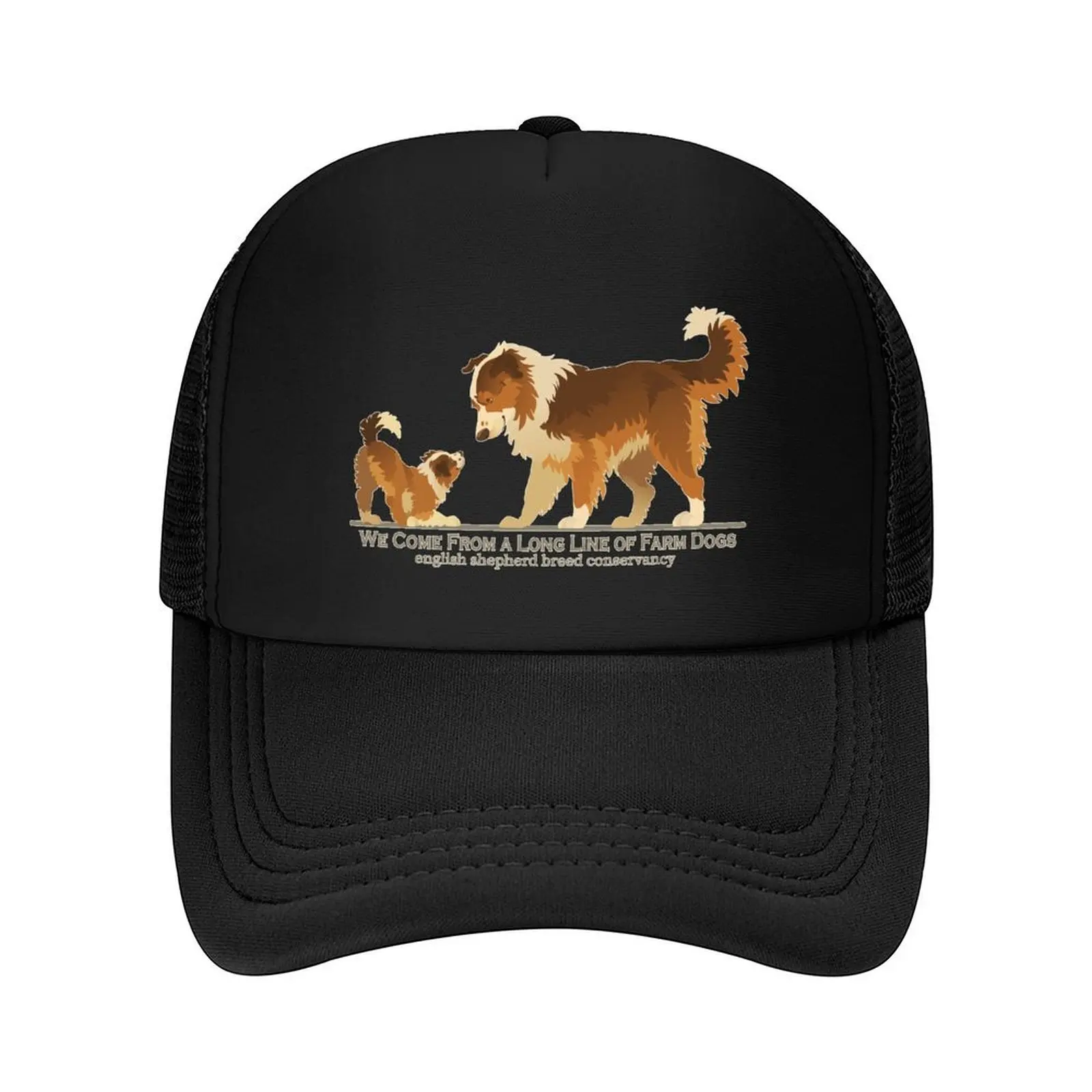 

English Shepherd- Dam and Puppy- Shaded Sable Baseball Cap Beach custom Hat Luxury Man Hat fun hats Luxury Woman Men's
