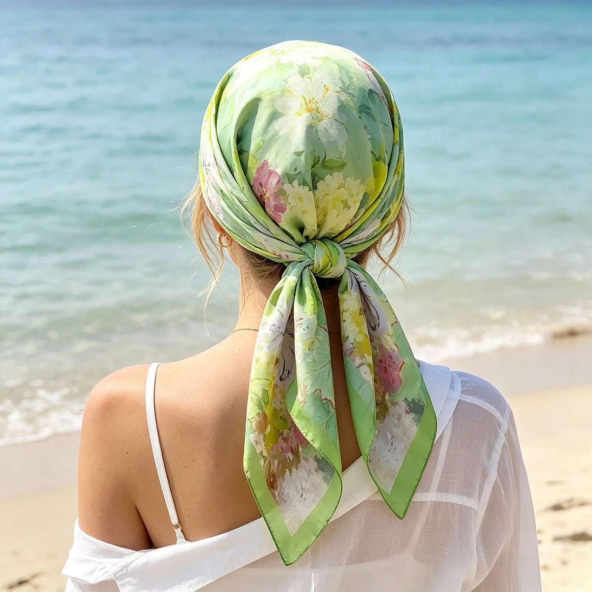 Nouveau Foulard Carré 2026 pour Femme – Écharpe Tendance en Satin Doux, Bandana, Foulard de Plage, Hijab, Écharpes et Stoles