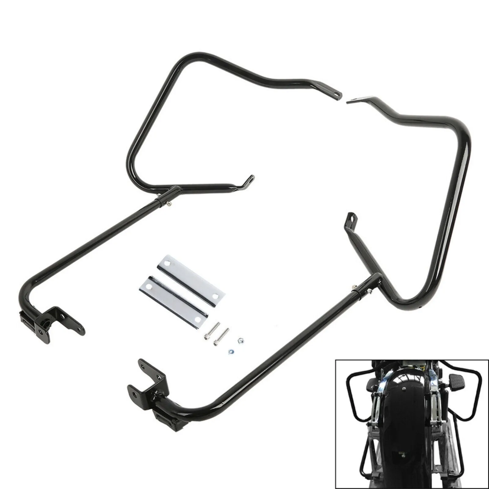 

Saddlebag Bracket Guard Black Crash Bars For Harley Touring Street Glide FLHX 2014-Up