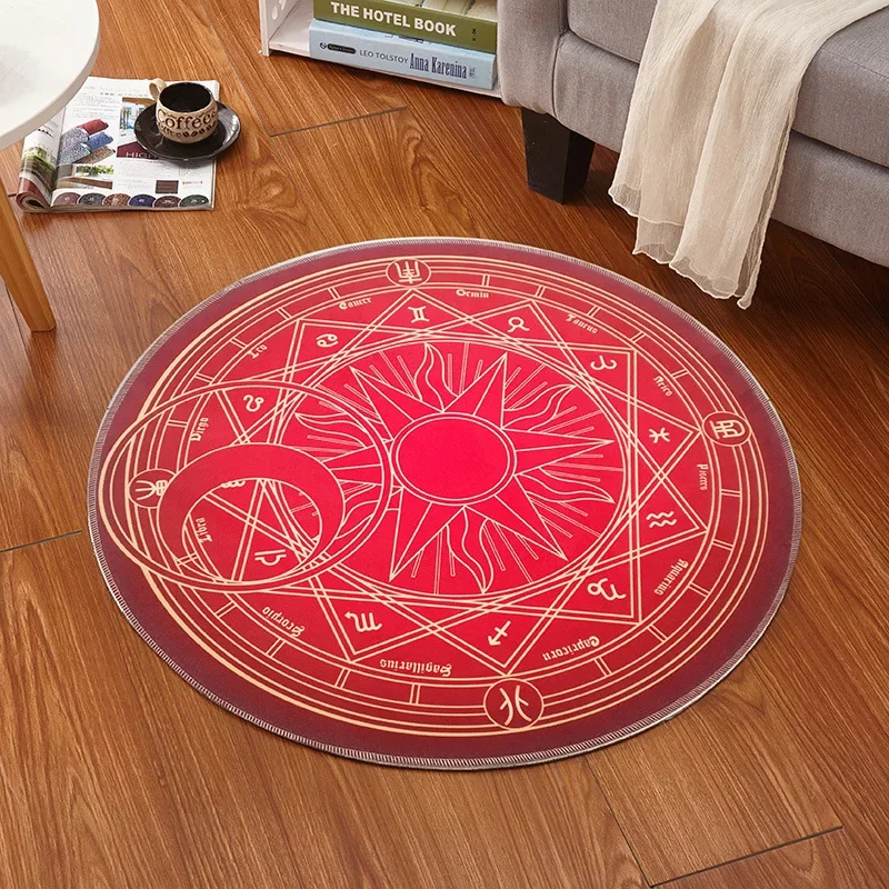 Animation Magic Circle Cartoon Pattern Home Living Room Bedroom Non-slip Round Carpet Suitable for Study Bedroom Home Display