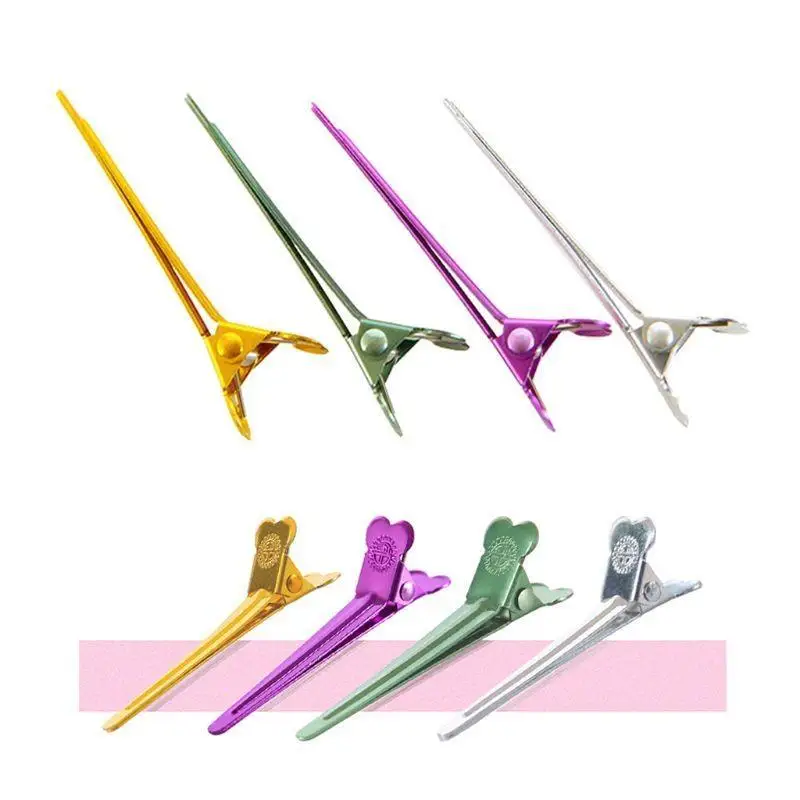 

31BB 20 шт. разделительные зажимы для салона, разноцветные металлические парикмахерские нескользящие заколки для волос из кожи с