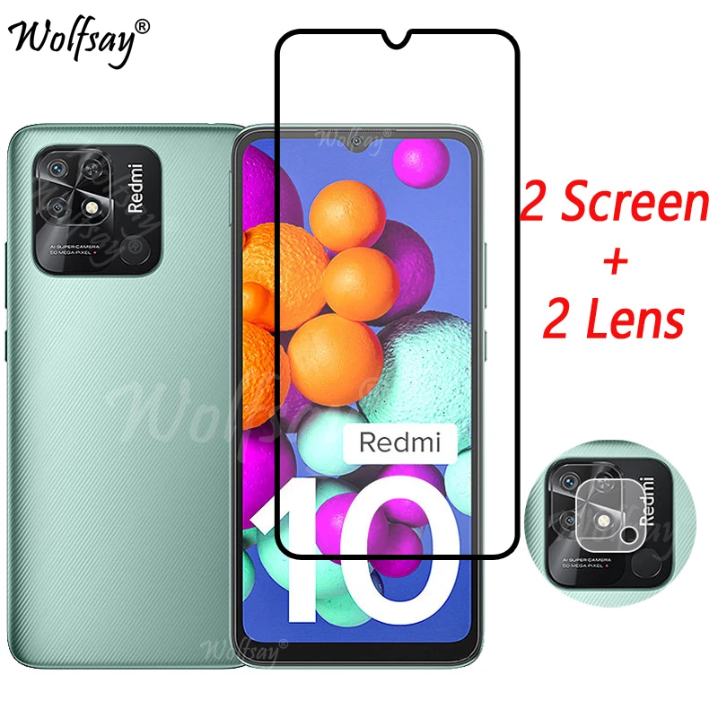

Full Cover Tempered Glass For Xiaomi Redmi 10 Screen Protector Redmi 10C 9A 9T 9AT 9C 10 (india) Camera Glass For Redmi 10 Glass