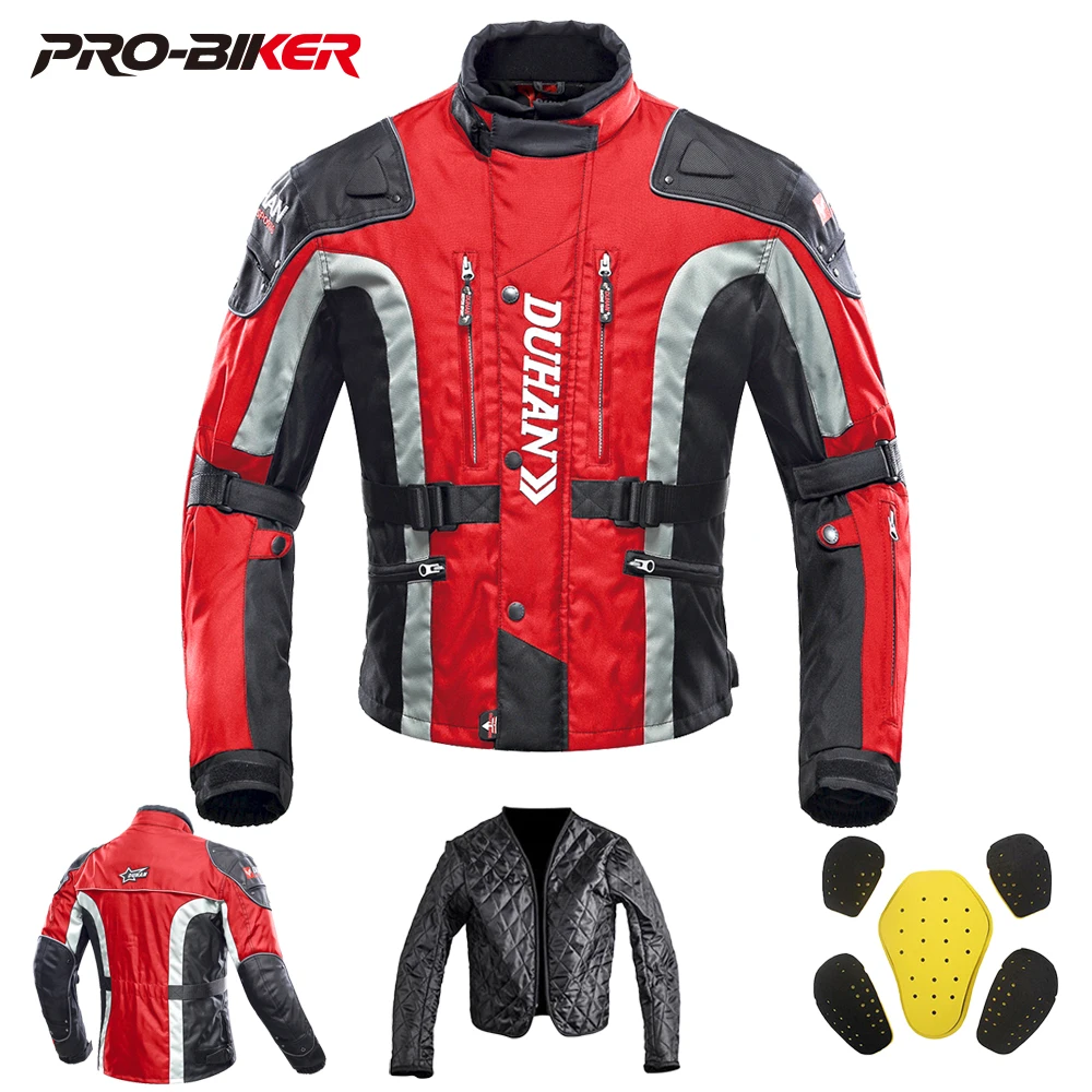 

Motorcycle Jacket Man Four Seasons Outdoor Motorbike Riding Jacket Motorcycle Pants With 5Pcs Protector Warm Windproof M-2XL