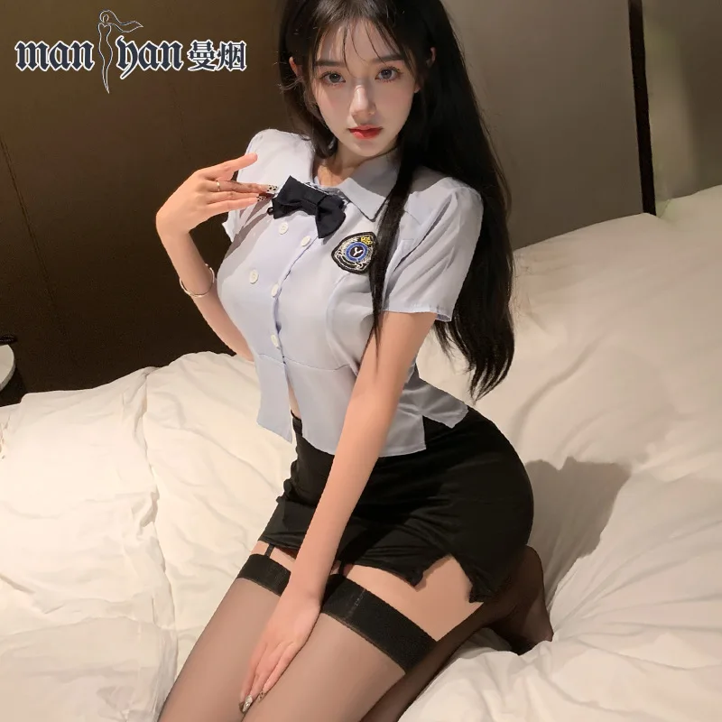 Cute Sexy Lingerie Student Cosplay Sexy Schoolgirl JK Uniform Hip Wrap Skirt Secretary Adult Games Student Flirt Sex Uniform Set