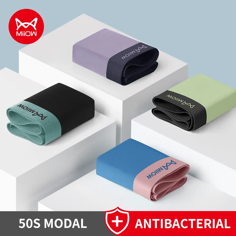 

Трусы-боксеры MiiOW мужские шелковистые из модала, нижнее белье антибактериальное, 5 А, дышащие трусы 50-х годов, 3 шт.