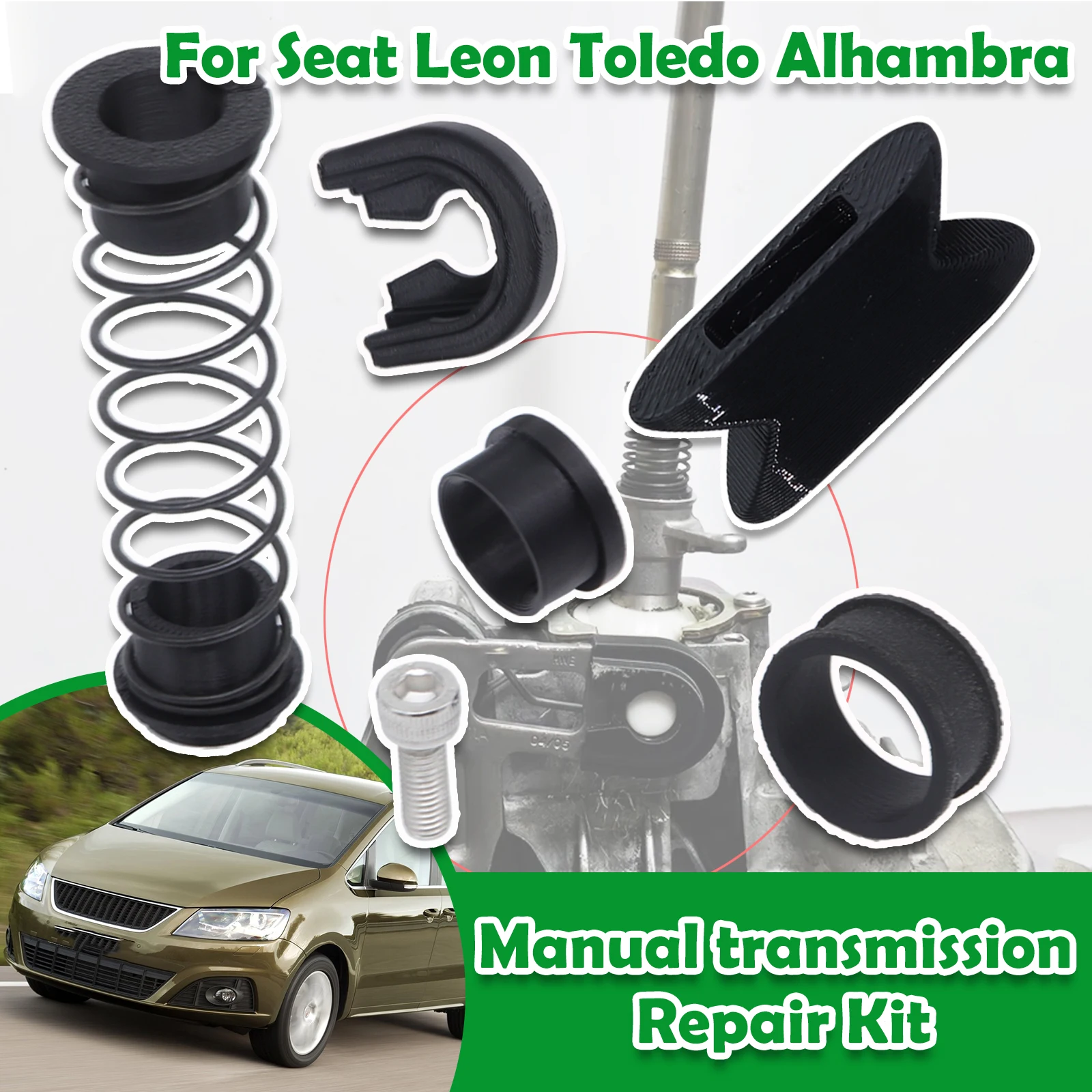 

8pcs For Seat Leon Toledo Alhambra Upgrade Gear Lever Spring Bearing Bushing Gearbox Shaft Bearing Linkage Repair Selector Kit