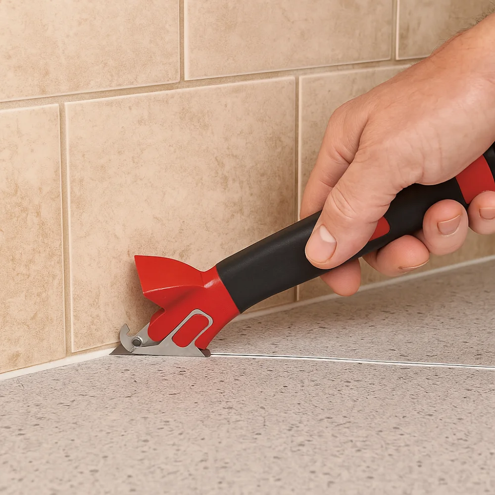 Cement Removal 3-in-1 Caulk Tool Ergonomics Grip Multi-function Glue Scraper Durable Stainless Steel Spureboard Window