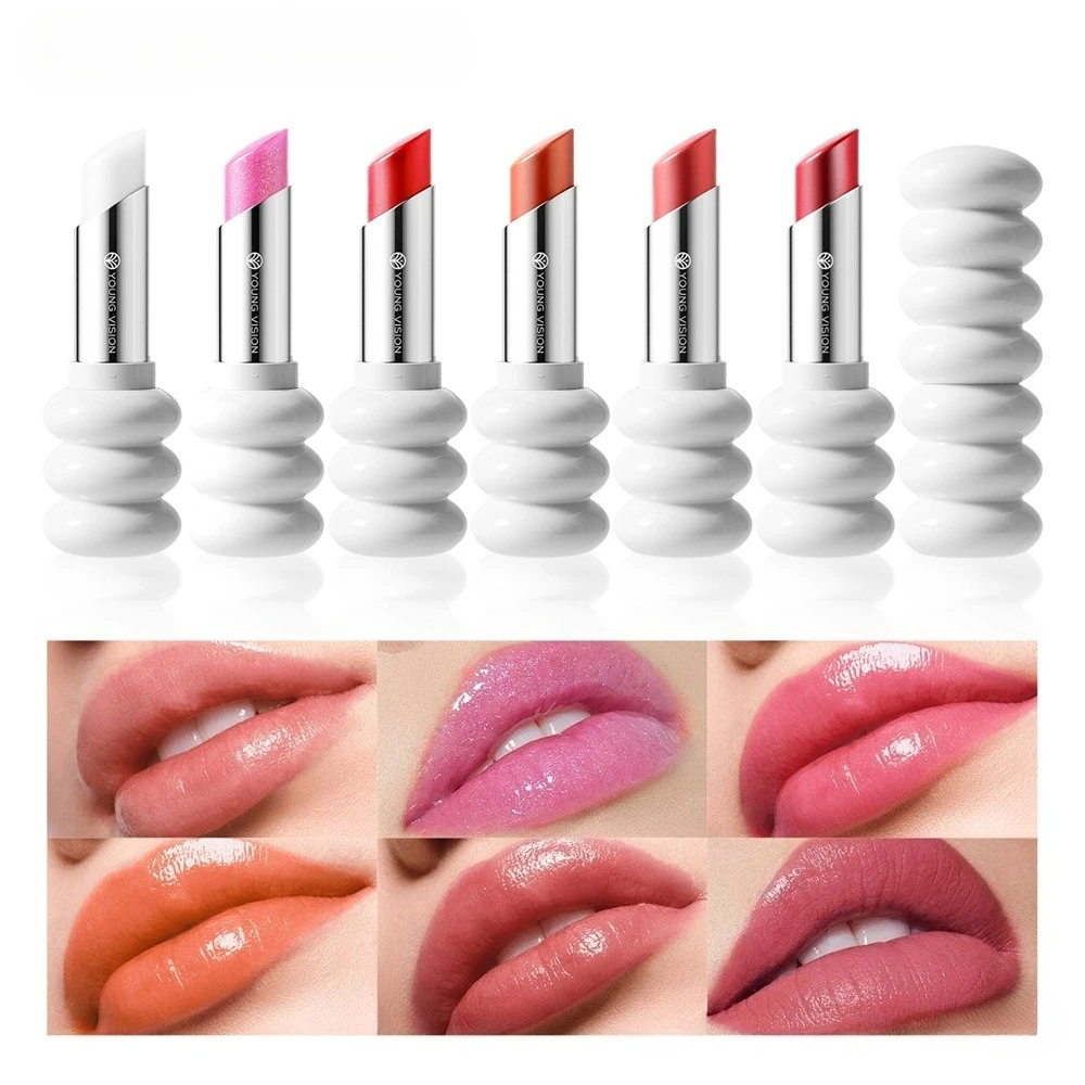 

6-color spiral moisturizing lipstick with fine glitter moisturizing easy to color lighten lip lines enhance complexion Makeup