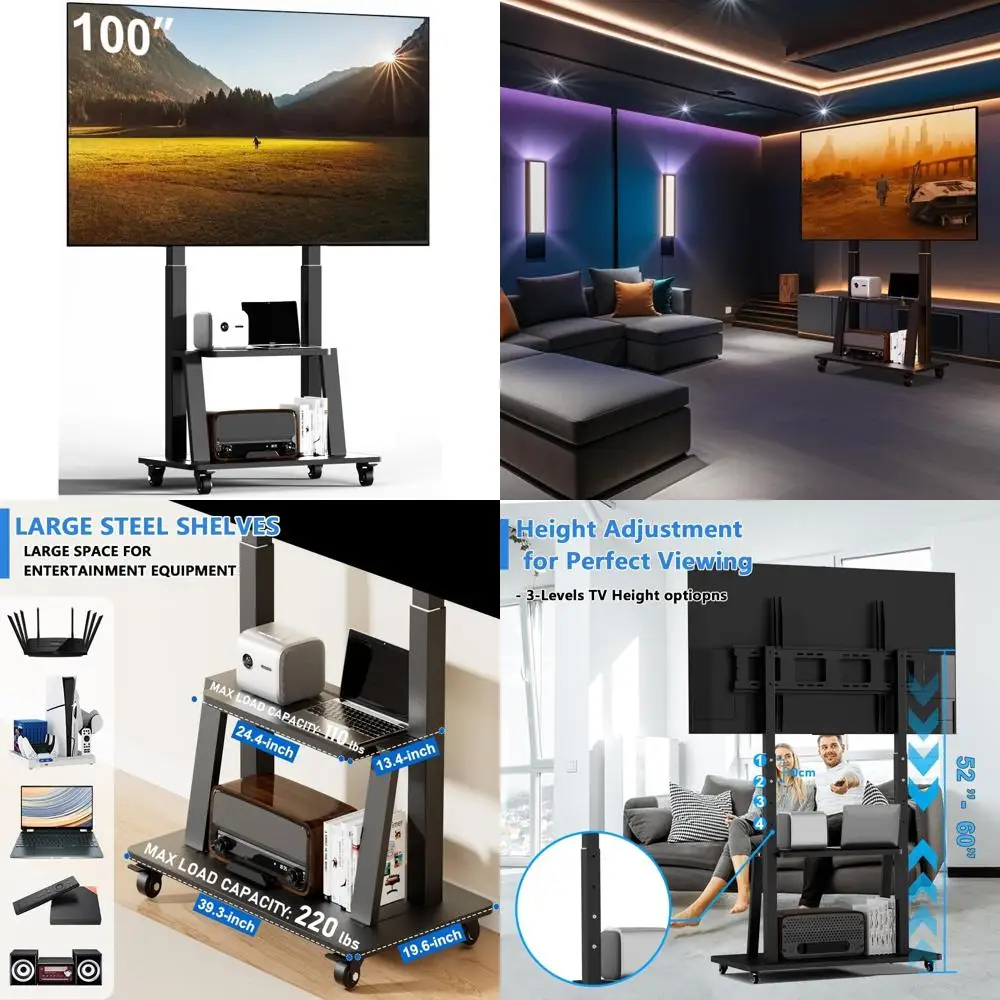 Mobile Tv Cart Roll… - image
