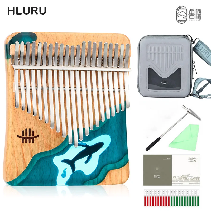 

HLURU Professional Kalimba 17/21 Keys Deep Sea Blue Whale Kalimba Professional Thumb Piano Kalimba Portable Keyboard Instrument