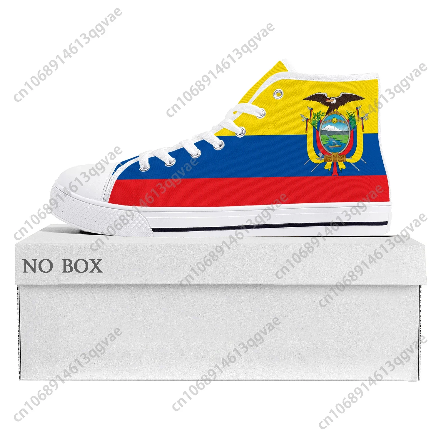 Ecuador Flag High Top High Quality Sneakers Mens Womens Teenager Canvas Sneaker  Ecuador Casual Couple Shoes Custom Shoe