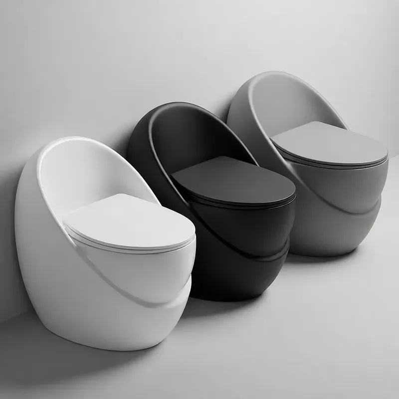 Egg Shaped Toilet Large Siphon Type Household Creative Small Apartment Color Anti Freeze Deodorant Golden Ceramic Commode