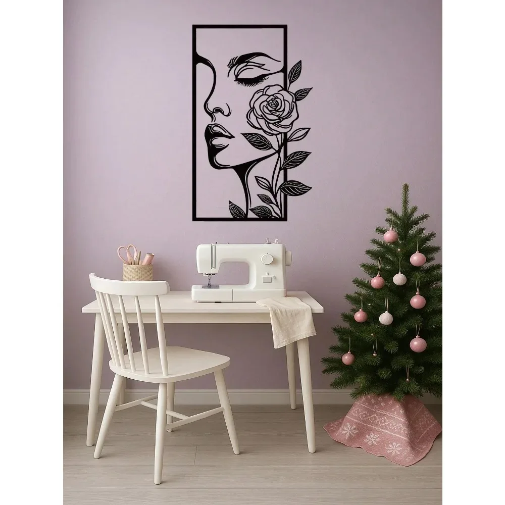CIFbuy  Vintage Flower Woman Aluminum Wall Art 12x16 Inch Waterproof Rustproof Decor for Living Room Bedroom Home