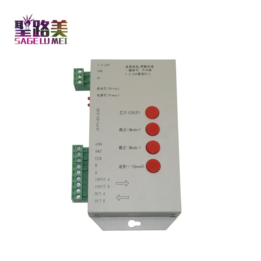 high quality T1000S SD Card WS2801 WS2811 WS2812B LPD6803 LED 2048 Pixels Controller DC5~24V T-1000S RGB Controller