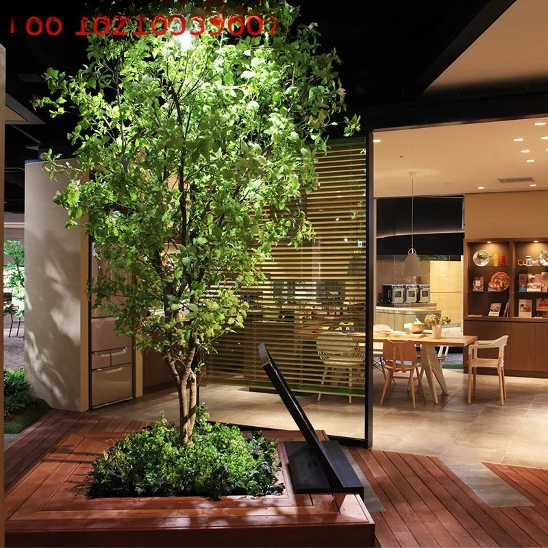 

Fake tree landscape landscaping banyan tree Internet celebrity fake green plant window decoration tree wabi sandy wind plant