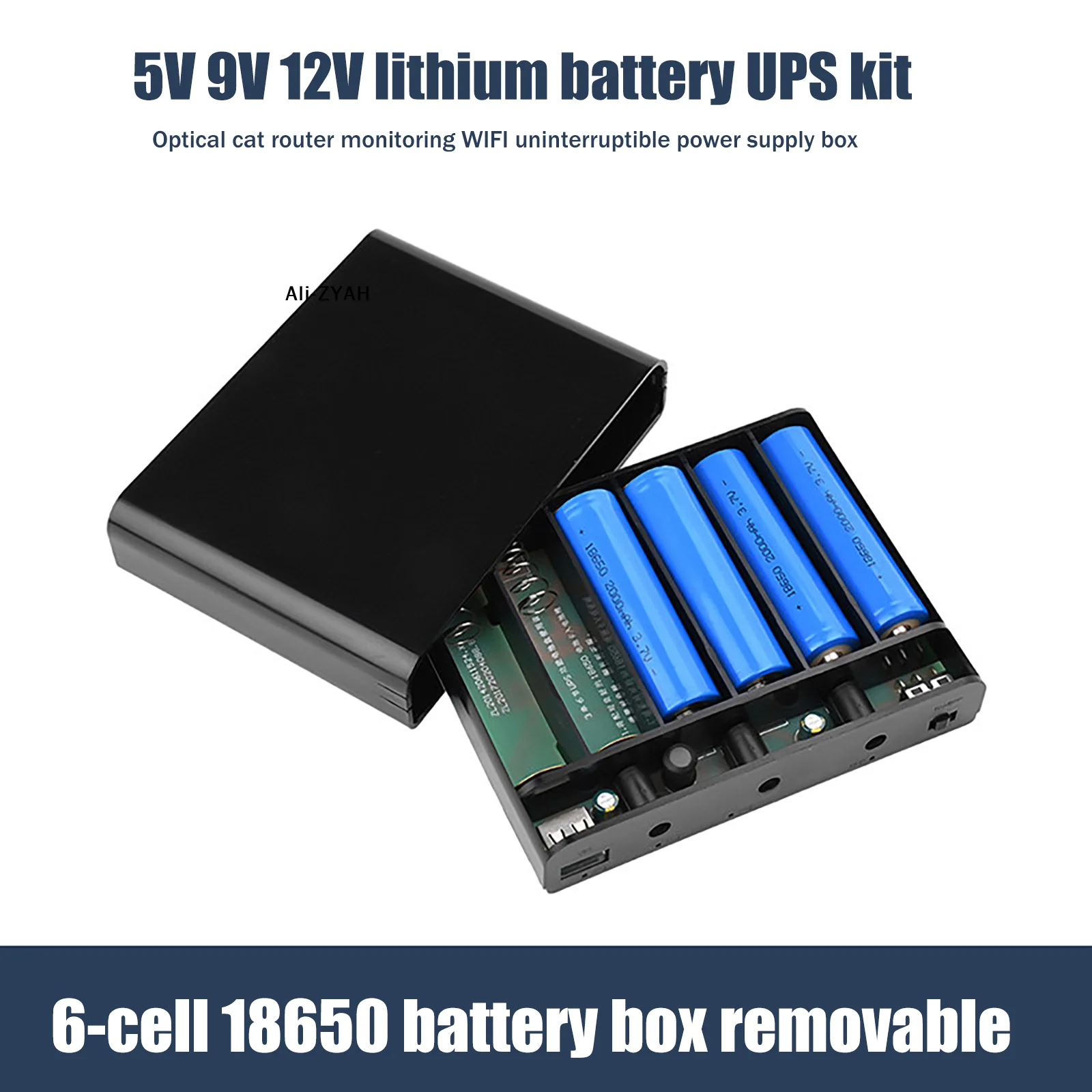 

Корпус для аккумуляторов 18650, DIY, с возможностью смены элементов, с выходом 5В, 9В, 12В, до 60Вт, готовый к использованию в качестве ИБП