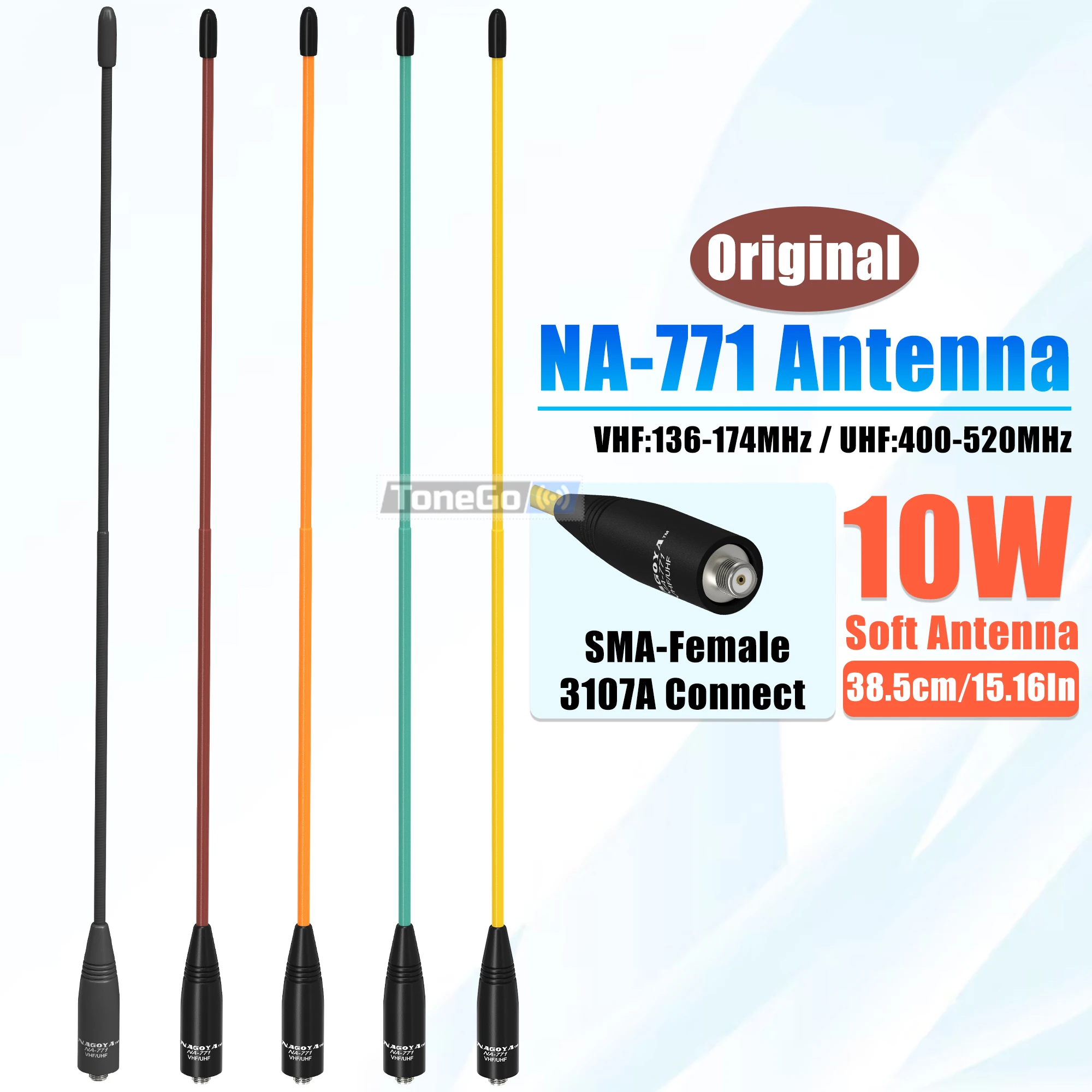 Antena original NA-771 Nagoya Soft Whip Antena SMA-Fêmea 3107A Conectar 10W Para Baofeng DM 32 UV-5R Mini Quansheng TK118 Rádio