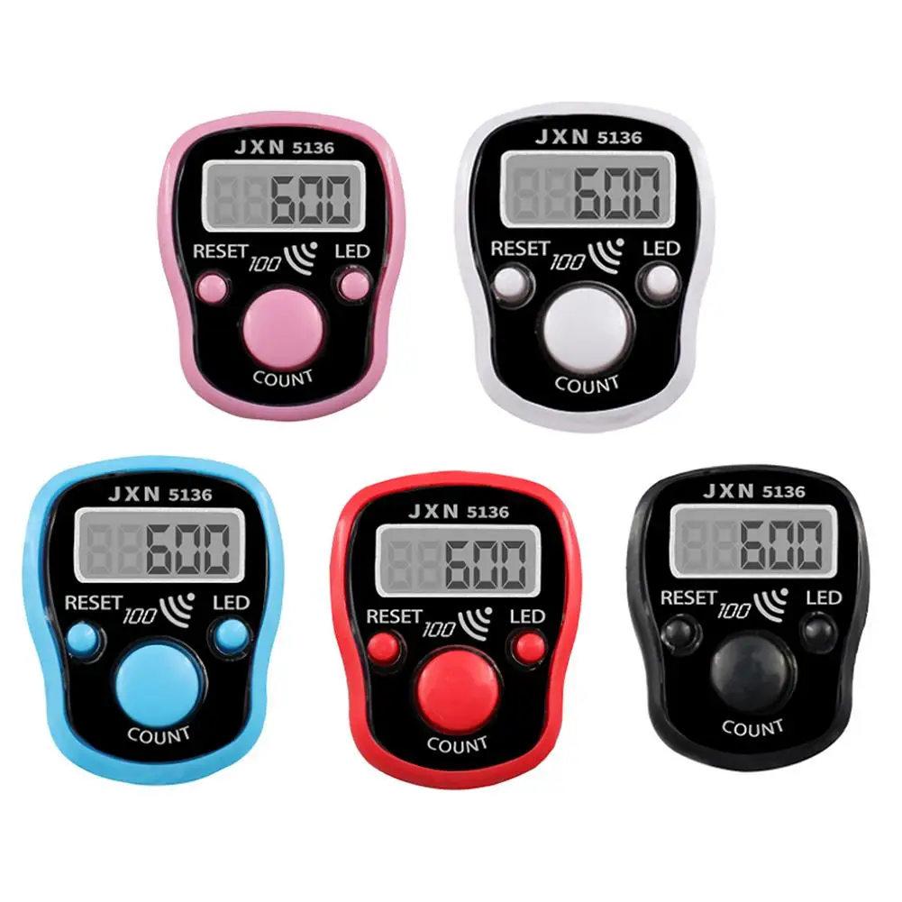 Mini Finger Counter LCD Electric Digital Display With Light Tally Counter Stitch Marker Sewing Knitting Weave Buddha Pray Soccer