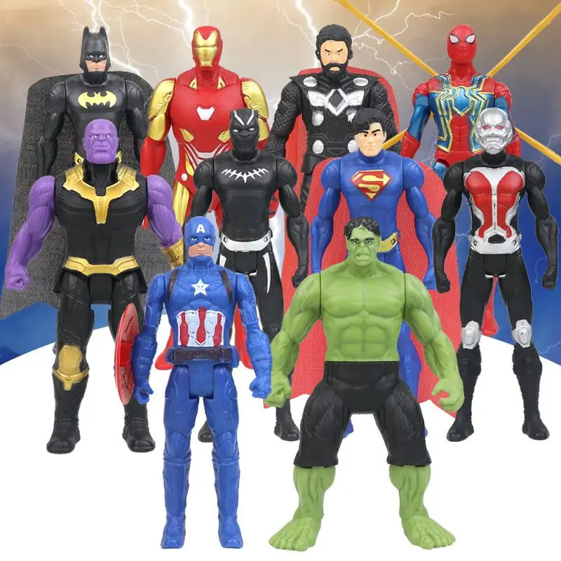 

Anime Marvel Avengers Spider-Man Hulk Iron Man Thanos Superman Cartoon Joints Action Figure Hand Figure Toy Model Children Gift