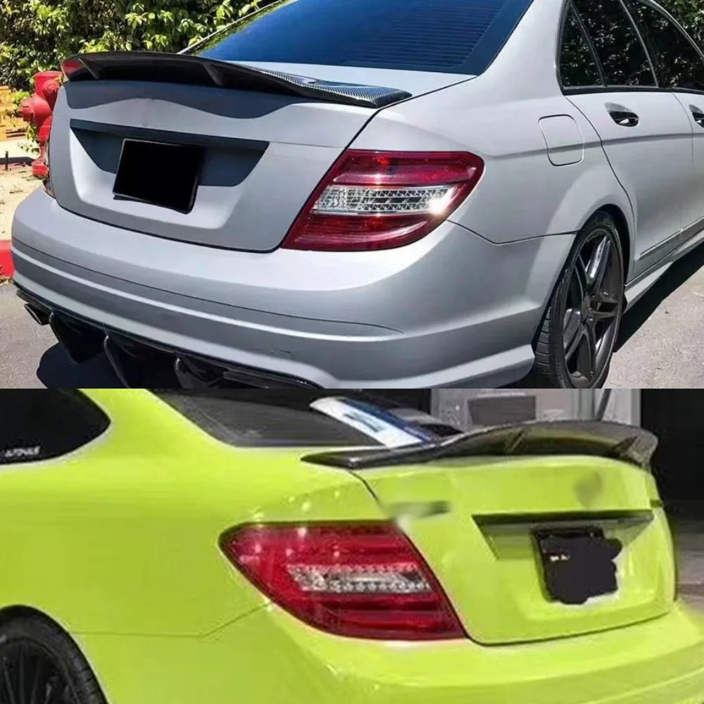 

For Mercedes-Benz W204 C300 C180 C220 4-Door Sedan C-Class 2008-2014Carbon Fiber R-Style Rear Trunk Spoiler Wing