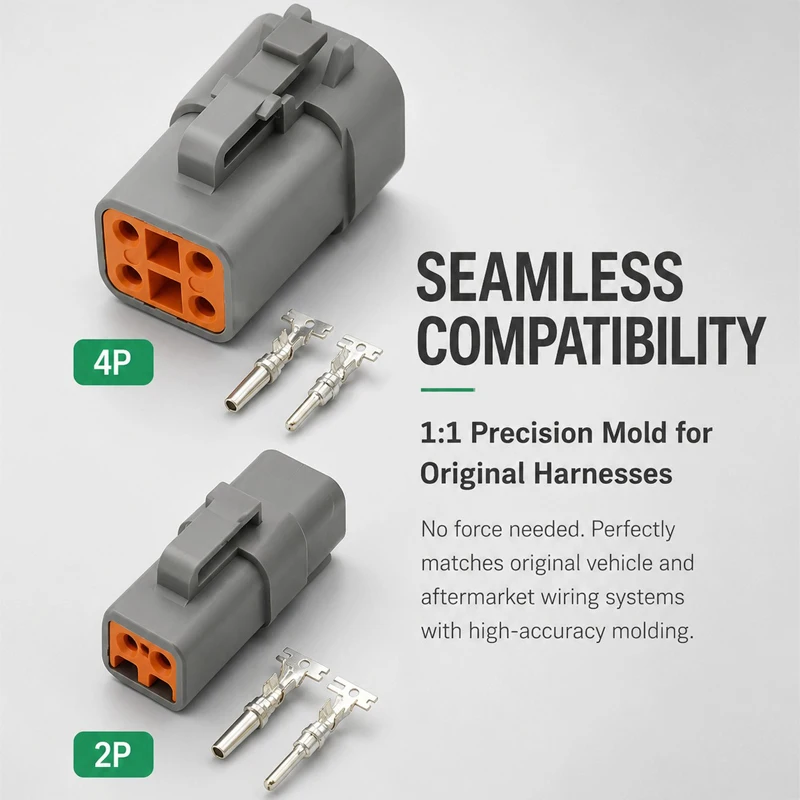 Deutsch DTP04-4P DTP06-4S 4 Pin Way Heavy Duty Automotive Connector Waterproof Male Female Electrical Wire Plug Pin Kit 12-14AWG