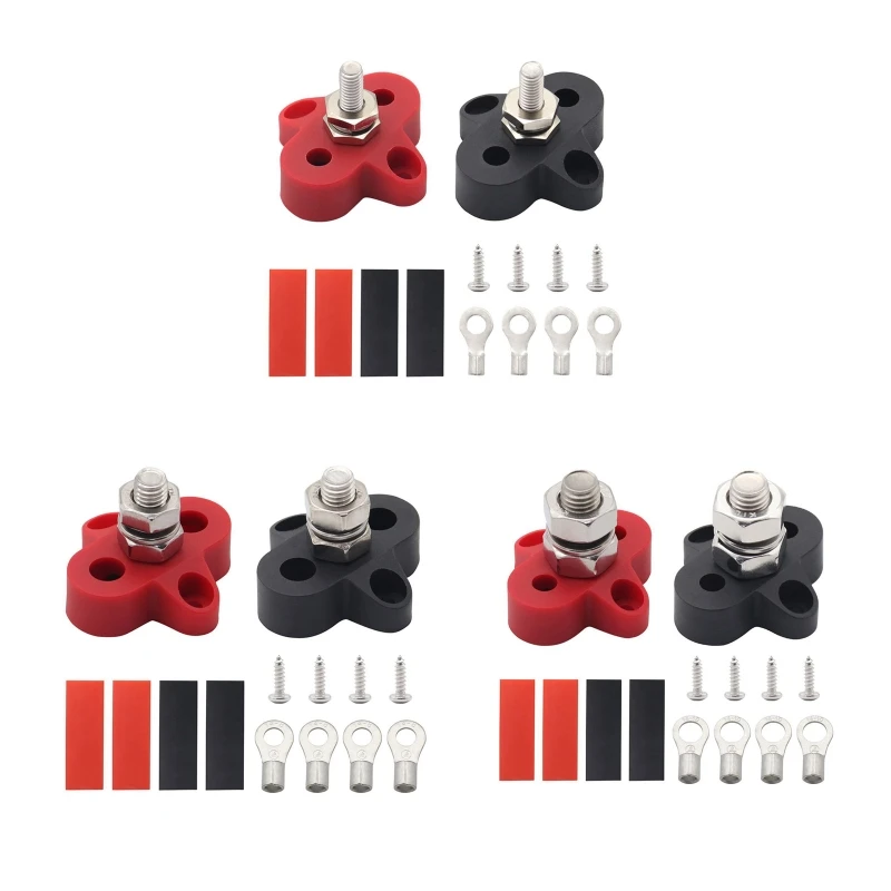 Battery Power Distribution Terminal Block Set M6 Single Studs/Bus Bar Positive/Ground Insulated Junction Post Dropship