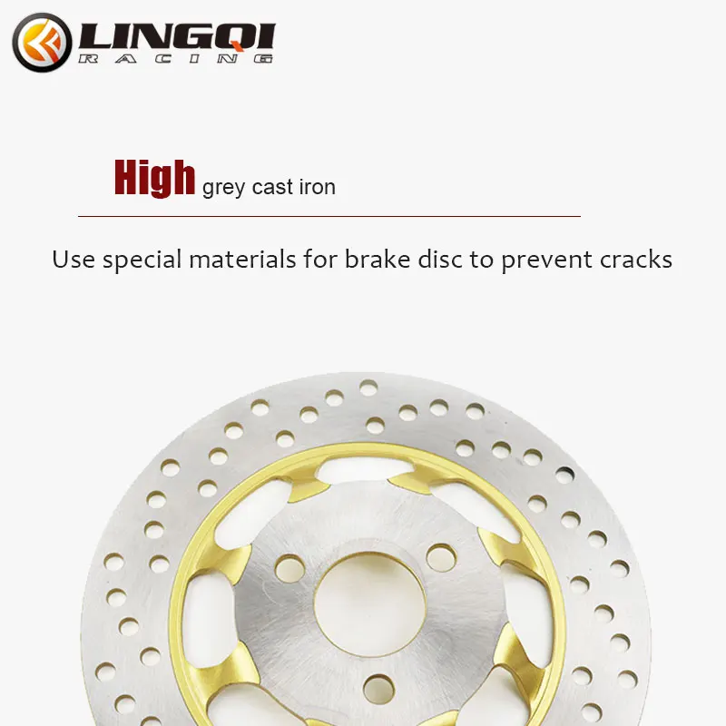 LING QI Pit D343 Disque de Frein Avant et Arrière en Aluminium, Rotor 220mm, 3 Trous, Plaque Universelle pour Moto, Scooter, Pièces de Rechange