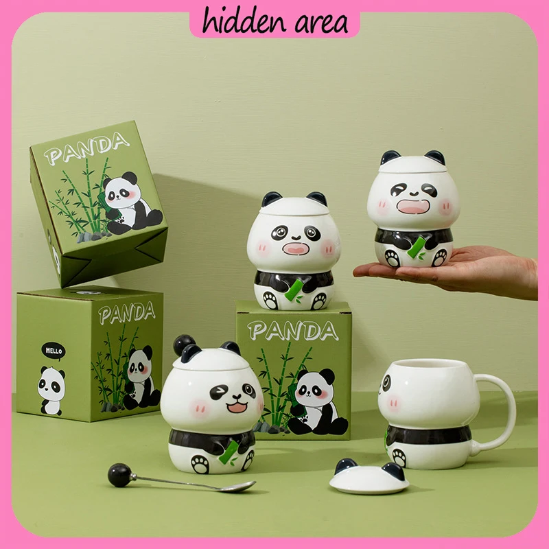 Creative cute gosling mug High appearance level children student ceramic cup Girl heart cartoon drink cup with gift box