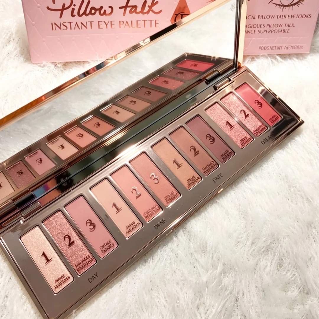 Charlotte Tilbury 12Pan Palette Matte Shimmer Metallic&Lip Gloss Mirror Shine NonSticky&Highlighter Weightless Dewy Finish Gifts