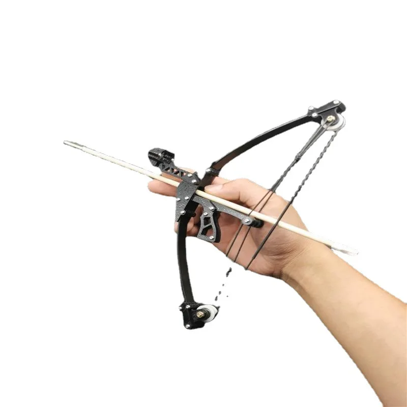 Mini Compound Bow Short Axis Triangle Archery Powerful Stainless Steel Creativity Outdoor Sports Arrow Shooting