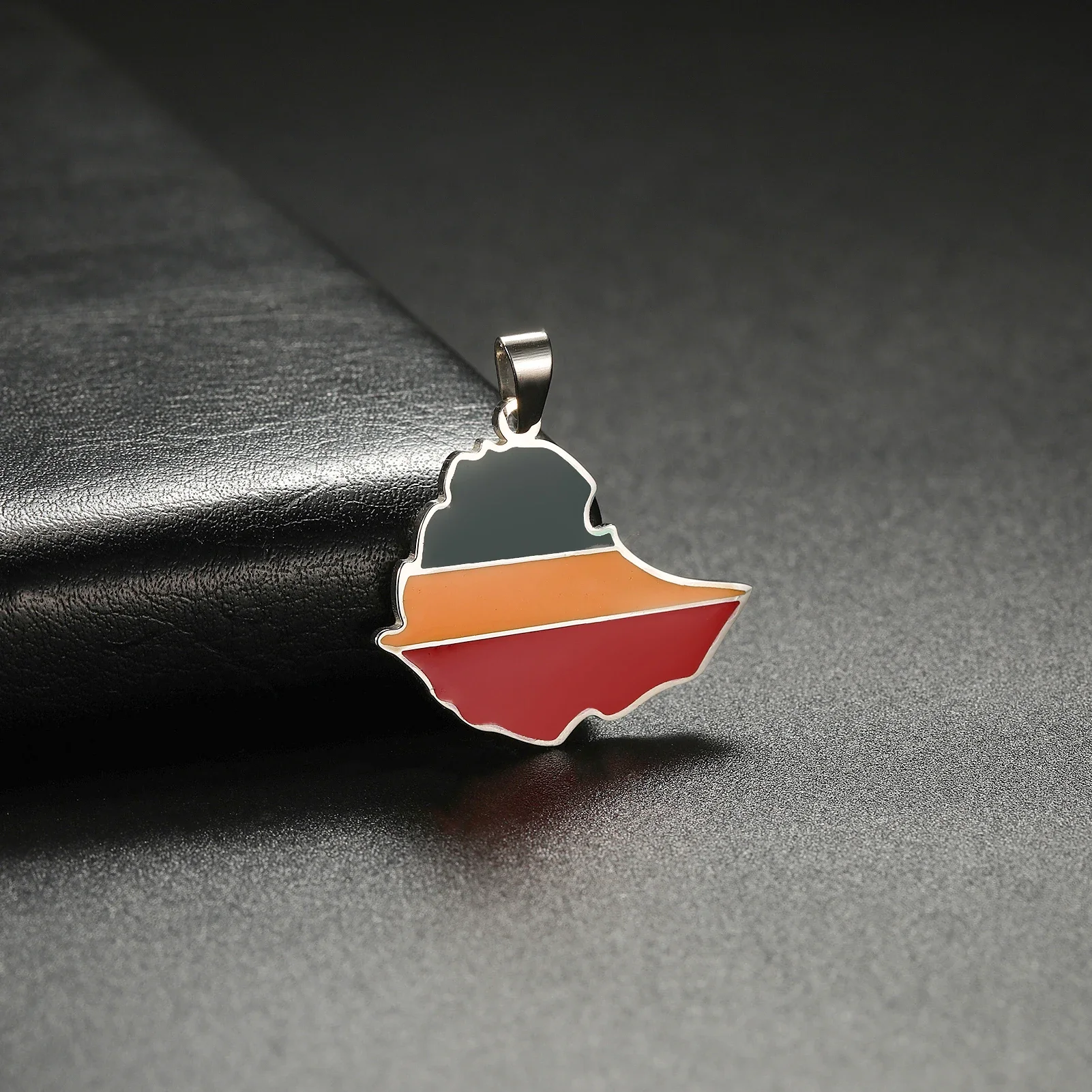Ethiopia National Map Stainless Steel Pendant DIY Can Be Made as Necklace Accessory for Men and Women