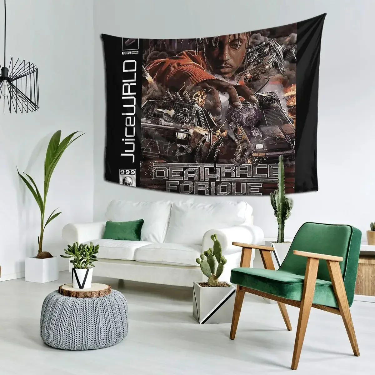 JuiceWrld Death Race Love Wall Tapestry Funny Wall Hanging Aesthetic Home Decor Tapestries for Living Room Bedroom Dorm Room