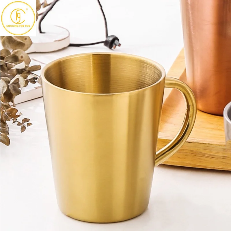 310/350ml 304 Stainless Steel Double Layer Mugs Coffee Cup Creative Water Cup Heat Insulation Beer Cup Stainless Cup Drinkware